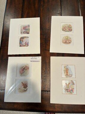 4 vintage Beatrix Potter Peter Rabbit matted prints - bought on Portobello Road